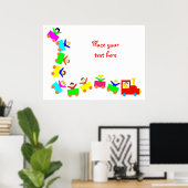 Poster Joyeux Train pour enfants (Bureau à domicile)