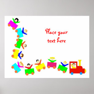 Poster Joyeux Train pour enfants