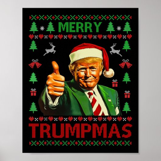 Poster Joyeux Trumpmas Drôle Vilain Sweat de Noël Meilleu (Devant)