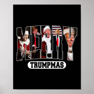 Poster Joyeux Trumpmas Père Noël Trump Pajamas de Noël Dr