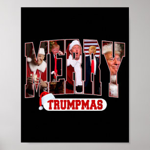 Poster Joyeux Trumpmas Santa Trump Noël Pyjama Drôle