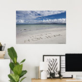 Poster Joyeux Vacances Écrit Sur Eilogarry Beach (Bureau à domicile)