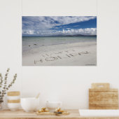 Poster Joyeux Vacances Écrit Sur Eilogarry Beach (Cuisine)