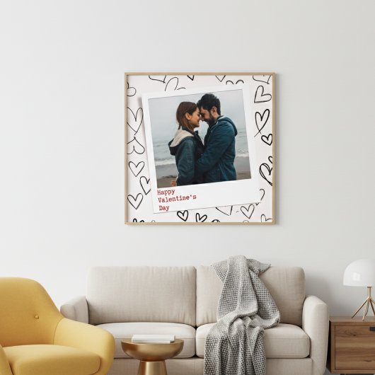 Poster Joyeux Valentines Jour Moderne Design Romantique P