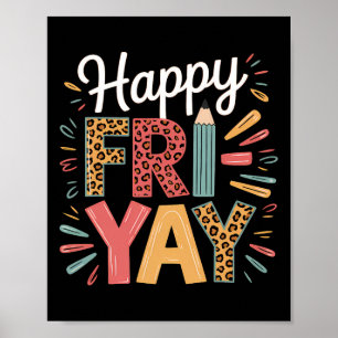 Poster Joyeux Ven-red Vendredi Prof Yay Week-end Drôle