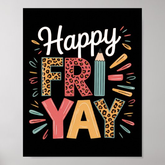 Poster Joyeux Ven-red Vendredi Prof Yay Week-end Drôle (Devant)
