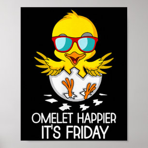 Poster Joyeux Vendredi Tops Omelet Plus Heureux C'est Ven