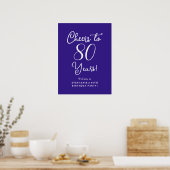 Poster Joyeux Violet 80 Ans Anniversaire de Naissance Bie (Cuisine)