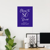 Poster Joyeux Violet 80 Ans Anniversaire de Naissance Bie (Bureau à domicile)