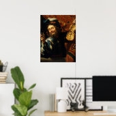 Poster 'Joyeux violoniste avec verre à vin' (Bureau à domicile)