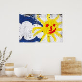 Poster Joyeux visage du soleil souriant (Cuisine)