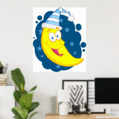Poster Joyeux visage lune (Bureau à domicile)