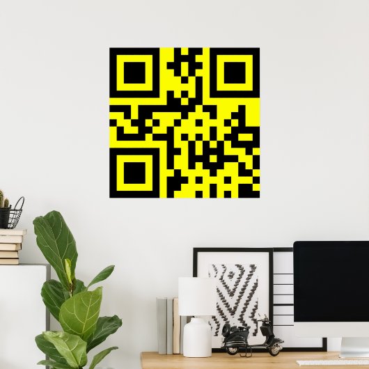 Poster ‹ Joyeux visage souriant Emoji — Code QR (Bureau à domicile)