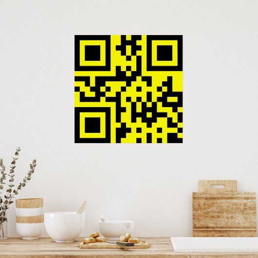 Poster ‹ Joyeux visage souriant Emoji — Code QR (Cuisine)