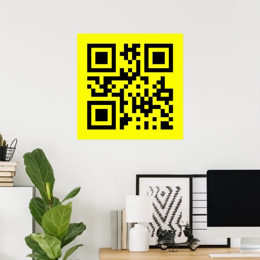 Poster ‹ Joyeux visage souriant Emoji — Code QR (Bureau à domicile)