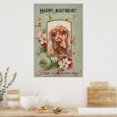 Poster Joyeux voeux d'anniversaire anglais cocker spaniel (Cuisine)