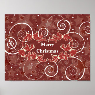 Poster Joyeux voeux de Noël avec arcs et étoiles