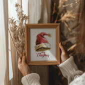 Poster Joyeux voeux de Noël Peinture Casquette du Père No