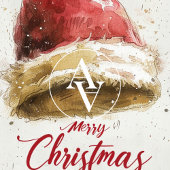 Poster Joyeux voeux de Noël Peinture Casquette du Père No