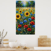 Poster Joyful Expressionist Vibrant Wildflower Sunflower  (Cuisine)