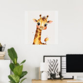 Poster Joyful Giraffe Nursery aquarelle peinture (Bureau à domicile)