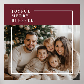 Poster Joyful Merry Blessed Personalized Christmas Family