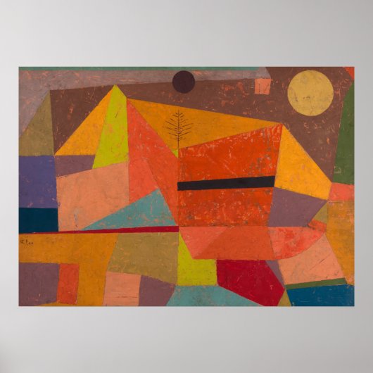 Poster Joyful Mountain Landcape par Paul Klee (Devant)