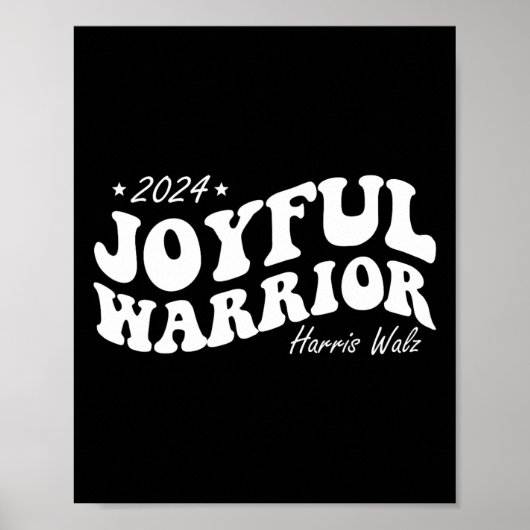 Poster Joyful Warrior Kamala Harris Tim Walz 2024 Super (Devant)