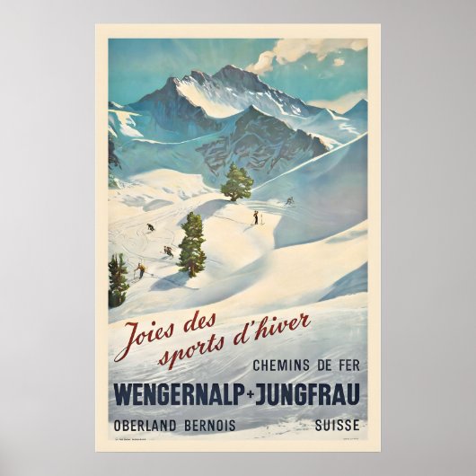 Poster Joys of Winter Sports - Wengernalp Jungfrau (Devant)