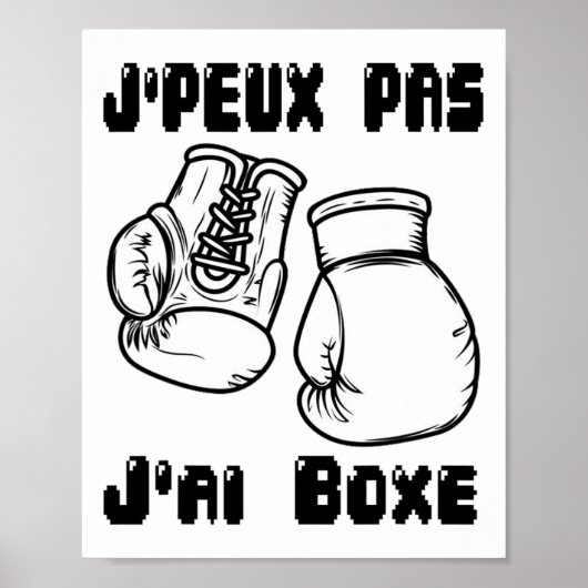 Poster J'peux Pas J'ai Boxe - Boxe Cadeau Jersey (Devant)