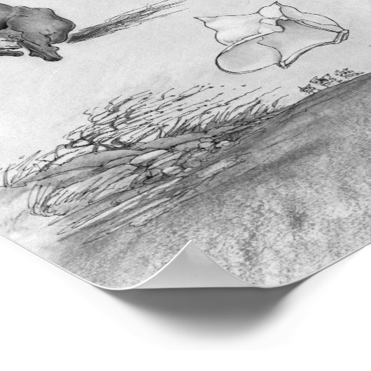 Poster JT08 "A Quiet Hack" noir et blanc (Coin)