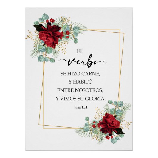 Poster Juan 1:14 Spanish bible verse (Devant)