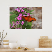 Poster Juan 8:31, 32 con Mariposa Gulf Fritillary (Cuisine)