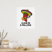 Poster Juan Dans Un Million Funky Mexicain Chili Pun (Cuisine)