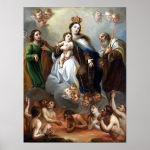 Poster Juan Francisco de Aguilera La Vierge du Carmen