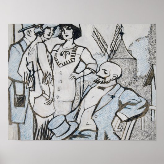 Poster Juan Gris - Aux courses des Longchamps (Devant)