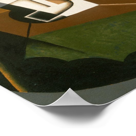 Poster Juan Gris - Echecboard, Verre et Plat (Coin)