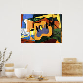 Poster Juan Gris - Guitare et bouteille (Cuisine)