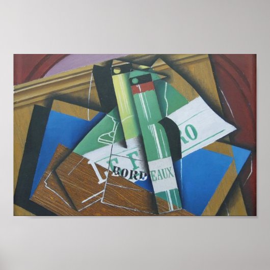 Poster Juan Gris - La bouteille de Bordeaux (Devant)