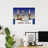 Poster Judaica Shabbat Shalom (Bureau à domicile)