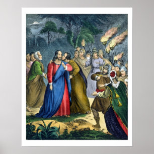 Poster Judas trahit son Maître, d'une bible imprimée par