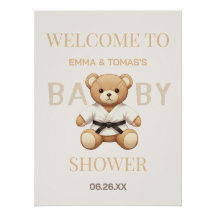 Judo Black Belt Bear Baby Shower Collection 