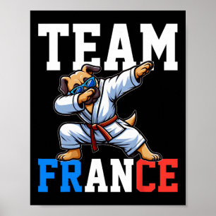 Poster Judoka Kimono Karateka Chien Judo Dab Enfant Animé
