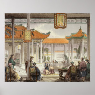 Poster Jugglers Exhibiting in the Court of a Mandarin's P