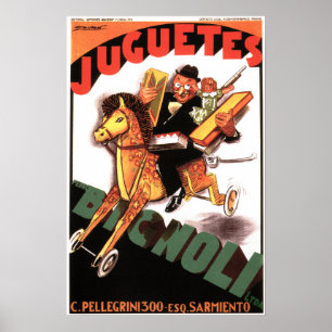 Poster JUGUETES BIGNOLI Magasin Italien de jouets Achille