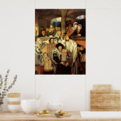 Poster Juifs priant dans la synagogue sur Yom Kippour (Cuisine)