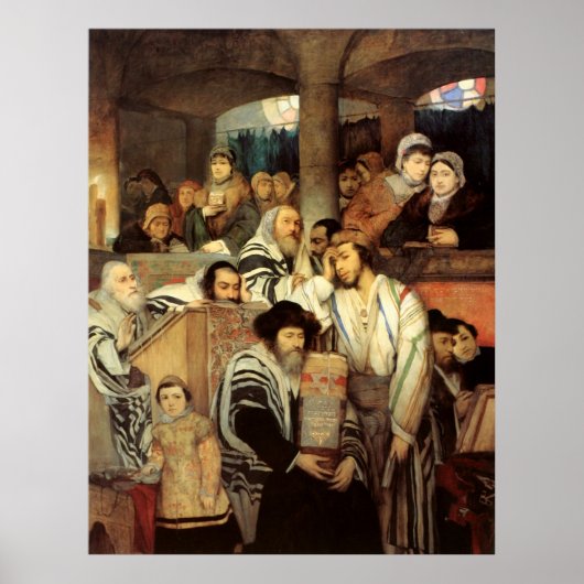Poster Juifs priant par Maurycy Gottlieb - Vers 1878 (Devant)