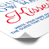 Poster Juillet 4 Baby shower Jeu Combien de baisers (Coin)