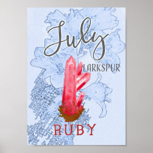 Poster Juillet Anniversaire du Larkspur et du Ruby