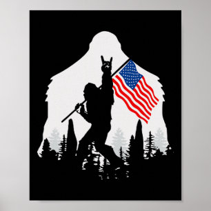 Poster Juillet Chemise Bigfoot Sasquatch États-Unis Drape